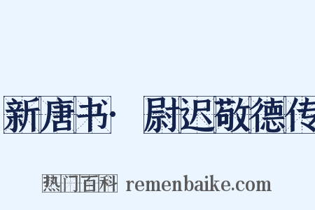 新唐书·尉迟敬德传是什么意思的图片